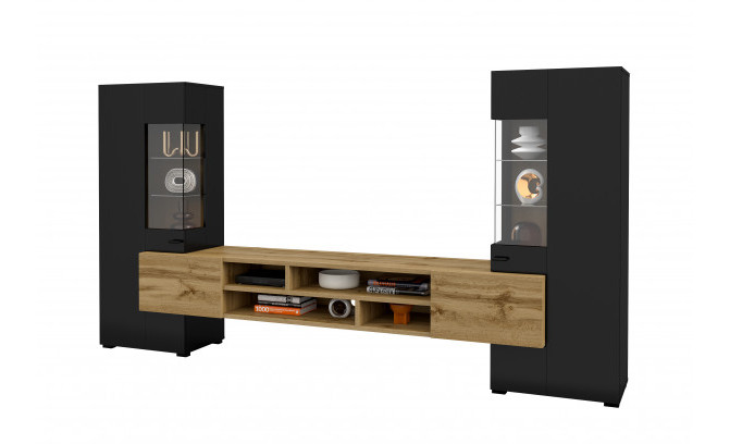 Комод COBY 247JMB26 2D2S Dąb Monastery/Czarny Onyks